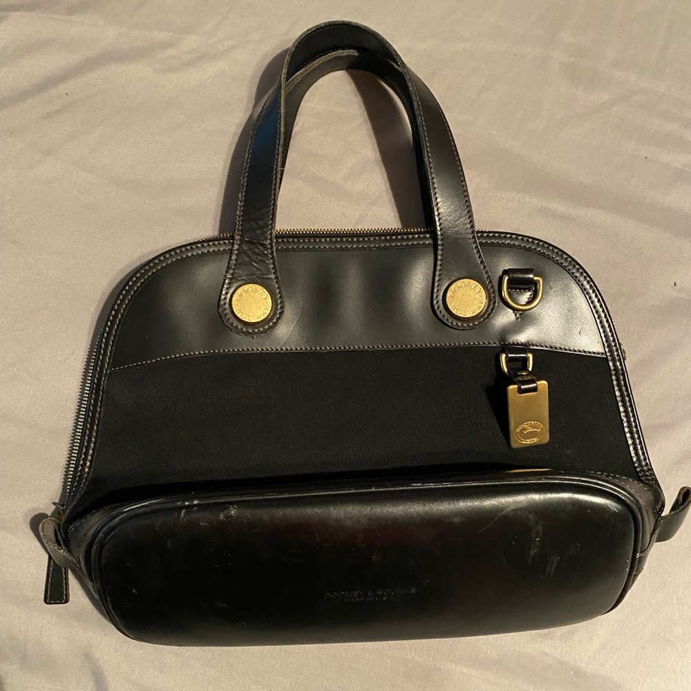 Vintage DOONEY & BOURKE black Cabriolet Leather Canvas PURSE